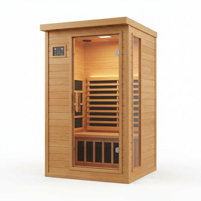 Infrared Sauna Built for Home Relaxation, Low EMF Carbon Heaters, Hemlock Wood, Bluetooth Speakers