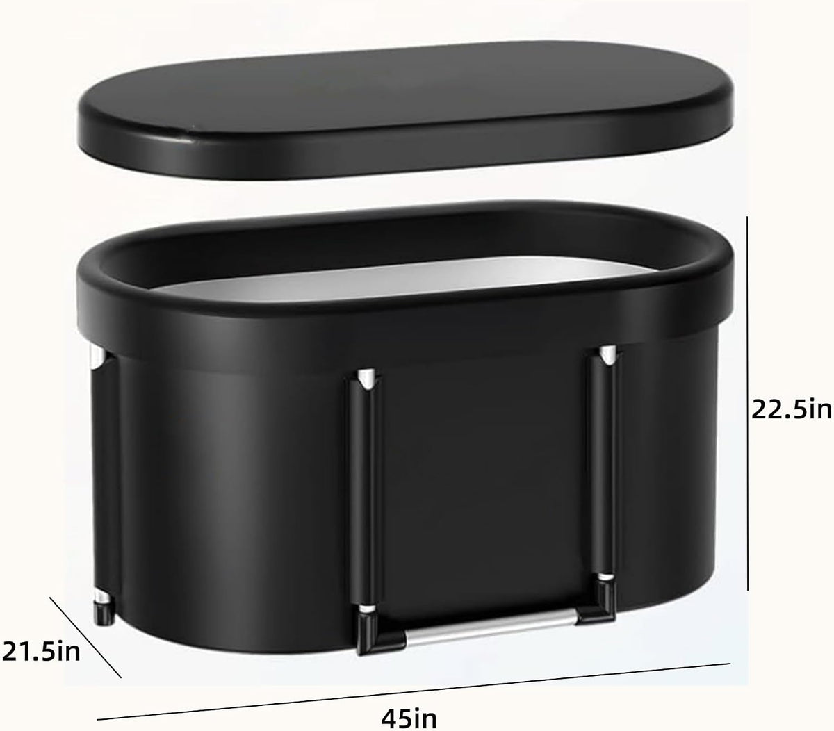 126 Gal Large Oval Ice Bath Tub for Athletes XL Portable Cold Plunge Tub with Cover Multiple Layered Outdoor Recovery Tub, Capacity for Cold Water Therapy Ice Baths at Home Outdoor Gym