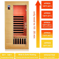 Infrared Sauna Built for Home Relaxation, Low EMF Carbon Heaters, Hemlock Wood, Bluetooth Speakers