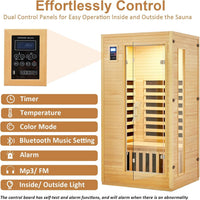 Infrared Sauna Built for Home Relaxation, Low EMF Carbon Heaters, Hemlock Wood, Bluetooth Speakers