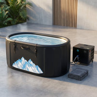 Cold Plunge Tub, 248 Gallon, 1 Horsepower, Heavy-Duty Ice Bath Tub for Athletes with Hot & Cold, Portable Inflatable Plunge Chiller with Water Treatment Kit, Immersion Therapy, Wifi (Black, 1 Set) — Studio Shot