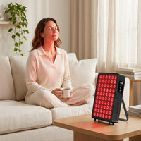 Red Light Therapy Panel, 660Nm Red & 850Nm near Infrared Light Therapy Device with TENS & EMS Functions, 60 Dual Chip Leds, 6 Programs, Timer, Stand, High Power LED Light Therapy Lamp for Face Body — Lifestyle