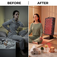 Red Light Therapy Panel Device – 630Nm 660Nm 810Nm 850Nm Red & near Infrared Light Therapy, LED Light Therapy Lamp, 72 Quad Chip Leds, Adjustable Brightness, Pulse Mode – ULTRA360 — Before & After